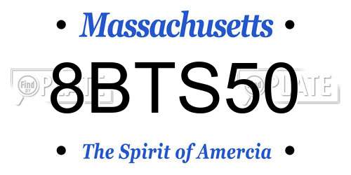 8BTS50 Massachusetts License Plate
