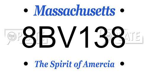 8BV138 Massachusetts License Plate