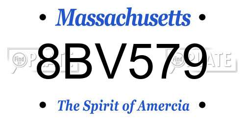 8BV579 Massachusetts License Plate