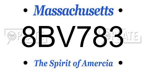 8BV783 Massachusetts License Plate