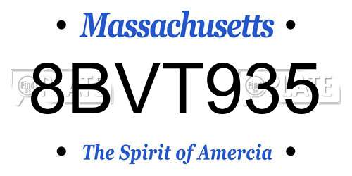 8BVT935 Massachusetts License Plate
