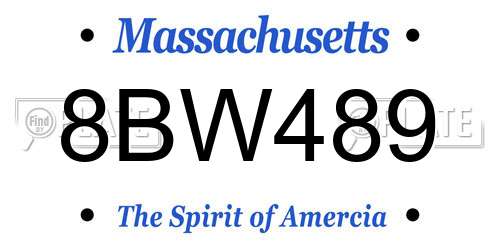 8BW489 Massachusetts License Plate