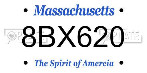 8BX620 Massachusetts License Plate