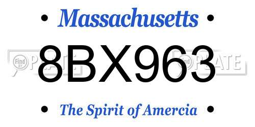 8BX963 Massachusetts License Plate