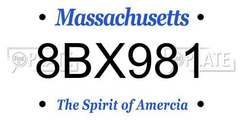 8BX981 Massachusetts License Plate
