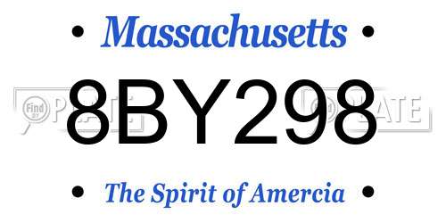8BY298 Massachusetts License Plate