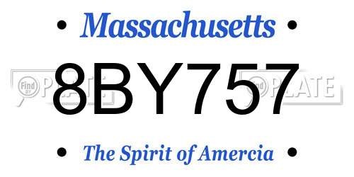 8BY757 Massachusetts License Plate