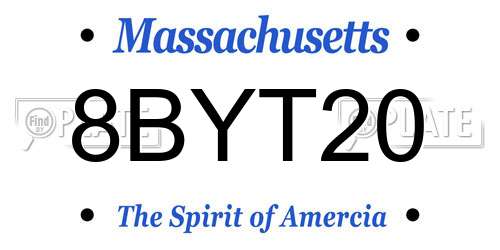 8BYT20 Massachusetts License Plate