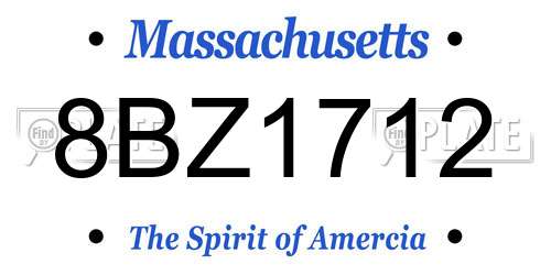 8BZ1712 Massachusetts License Plate