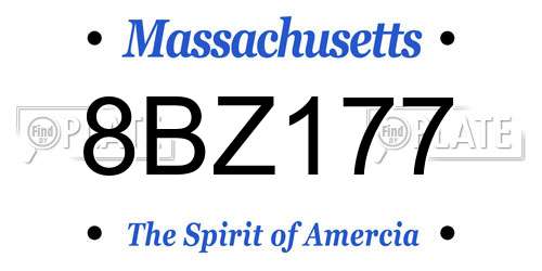 8BZ177 Massachusetts License Plate