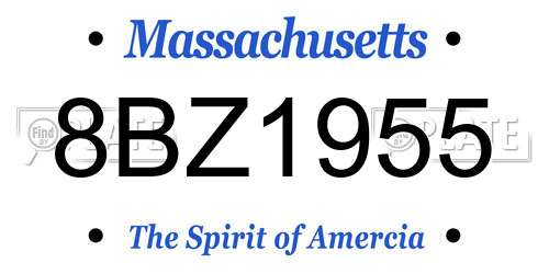 8BZ1955 Massachusetts License Plate