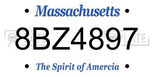8BZ4897 Massachusetts License Plate