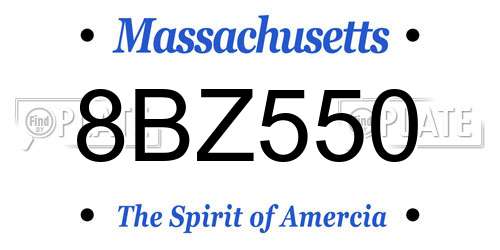 8BZ550 Massachusetts License Plate