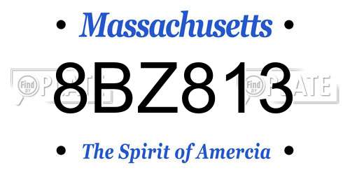 8BZ813 Massachusetts License Plate