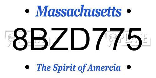 8BZD775 Massachusetts License Plate