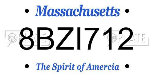 8BZI712 Massachusetts License Plate