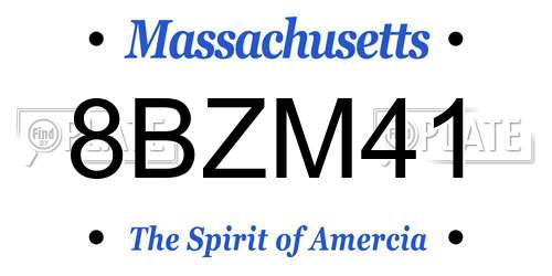 8BZM41 Massachusetts License Plate
