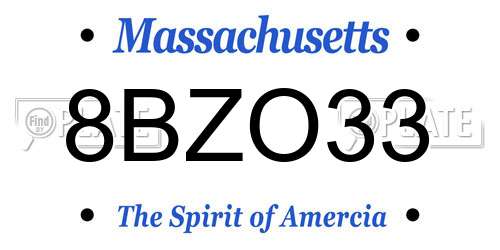 8BZO33 Massachusetts License Plate