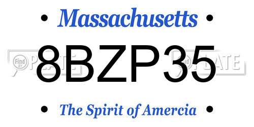 8BZP35 Massachusetts License Plate