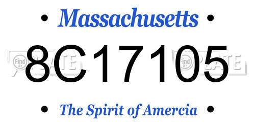 8C17105 Massachusetts License Plate