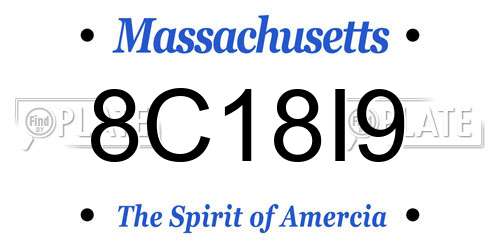 8C18I9 Massachusetts License Plate