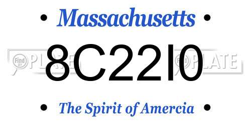 8C22I0 Massachusetts License Plate