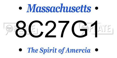 8C27G1 Massachusetts License Plate