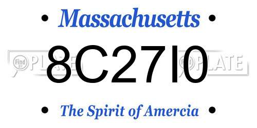 8C27I0 Massachusetts License Plate