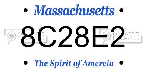 8C28E2 Massachusetts License Plate
