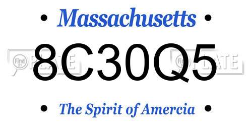 8C30Q5 Massachusetts License Plate