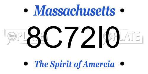 8C72I0 Massachusetts License Plate