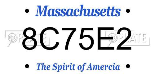 8C75E2 Massachusetts License Plate