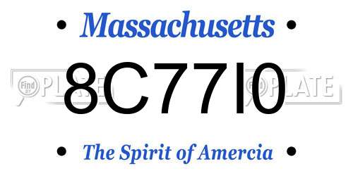8C77I0 Massachusetts License Plate