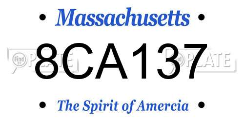 8CA137 Massachusetts License Plate
