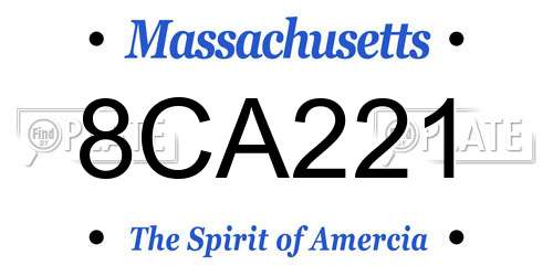 8CA221 Massachusetts License Plate
