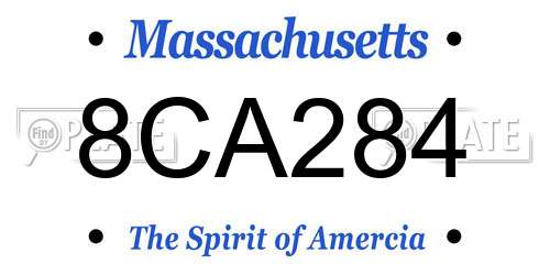 8CA284 Massachusetts License Plate