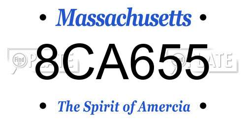 8CA655 Massachusetts License Plate