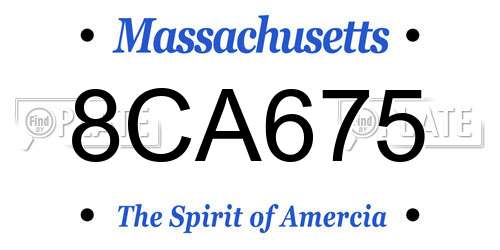 8CA675 Massachusetts License Plate