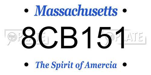 8CB151 Massachusetts License Plate