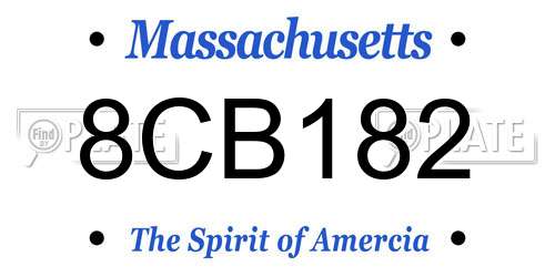 8CB182 Massachusetts License Plate
