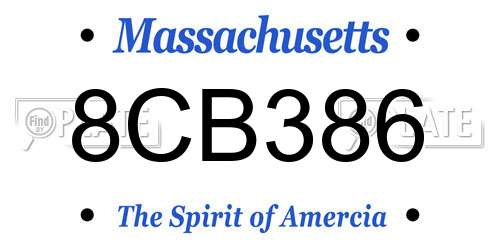 8CB386 Massachusetts License Plate