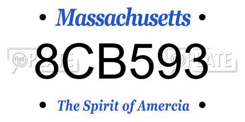 8CB593 Massachusetts License Plate