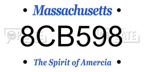 8CB598 Massachusetts License Plate