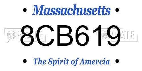 8CB619 Massachusetts License Plate