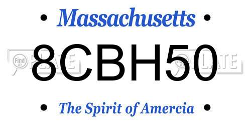 8CBH50 Massachusetts License Plate