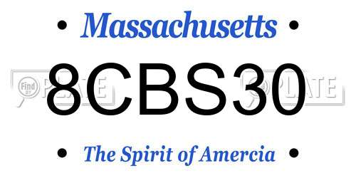 8CBS30 Massachusetts License Plate