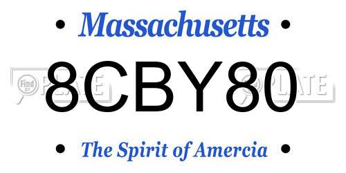 8CBY80 Massachusetts License Plate