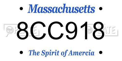 8CC918 Massachusetts License Plate
