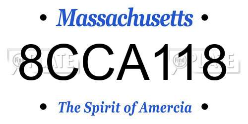 8CCA118 Massachusetts License Plate