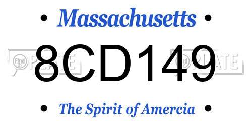 8CD149 Massachusetts License Plate